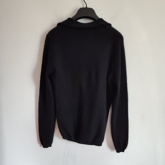 Ladies SZ S Charter Club Black Polo Collar Cashmere Sweater - Picture 2 of 3